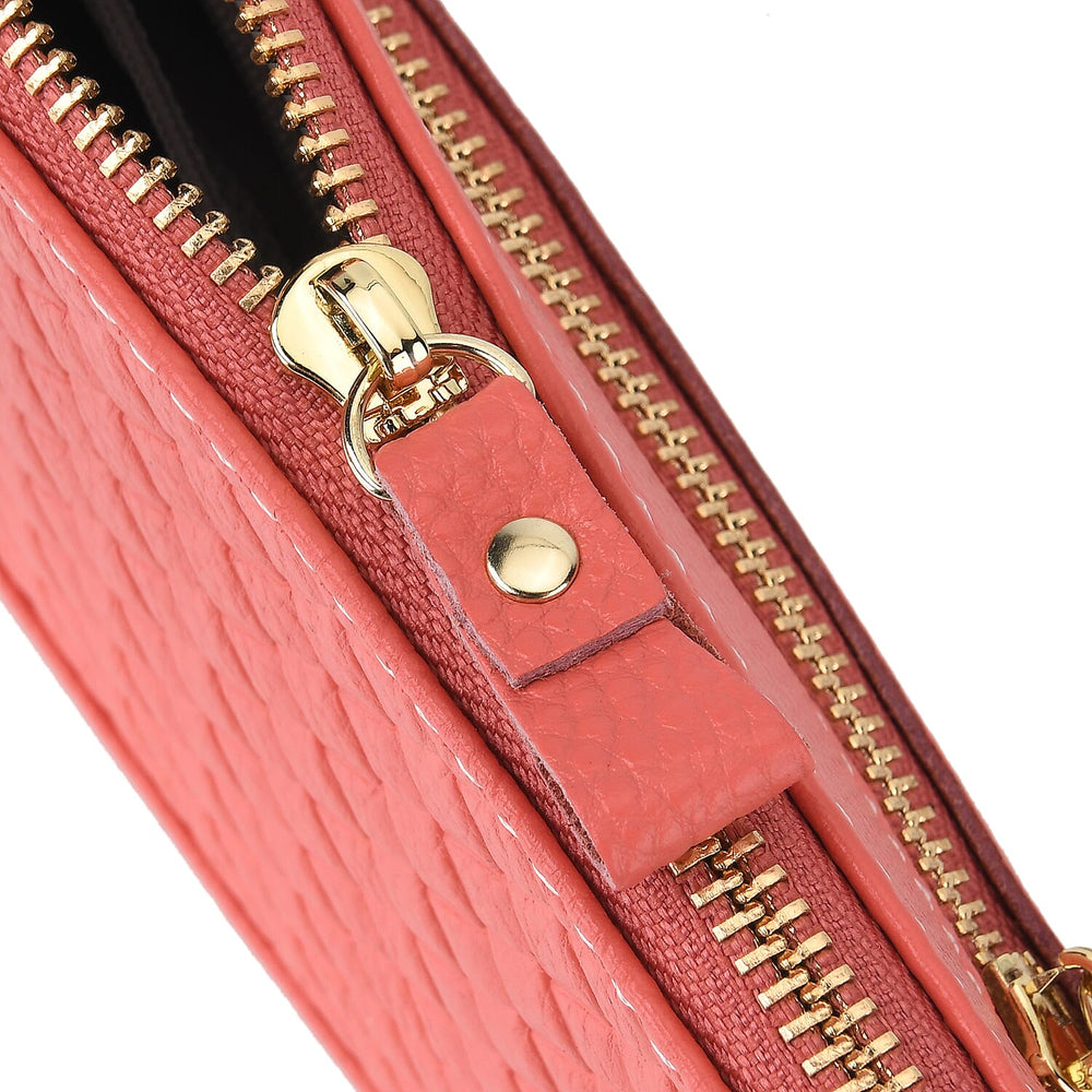 Genuine Leather Quilted Designer Slim Handbag - Red