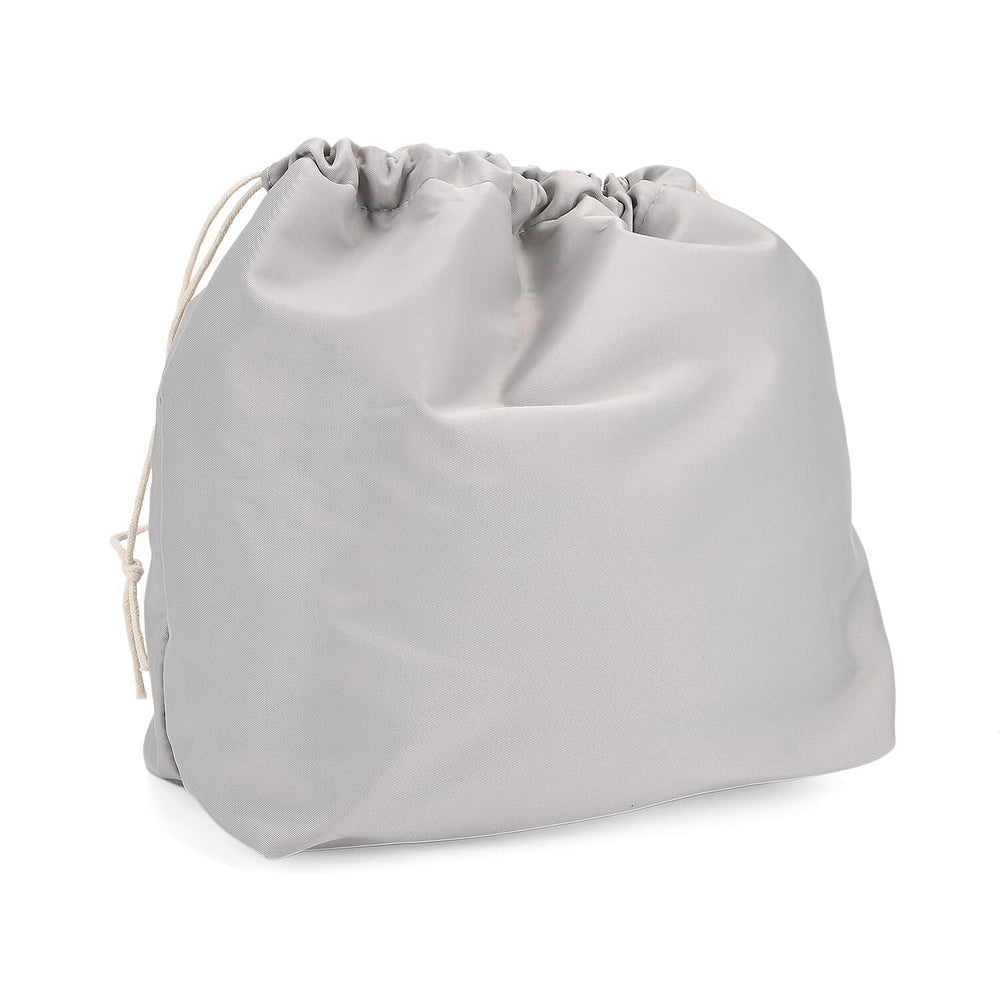 Hollow Woven Design Bucket Bag with Removable Drawstring Pouch - Silver