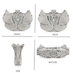 Crystellia Swan Pattern Premium Austrian Crystal Clutch Bag - Silver