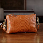 Genuine Leather Sling Bag with Detachable Strap (140 cm) - Tan