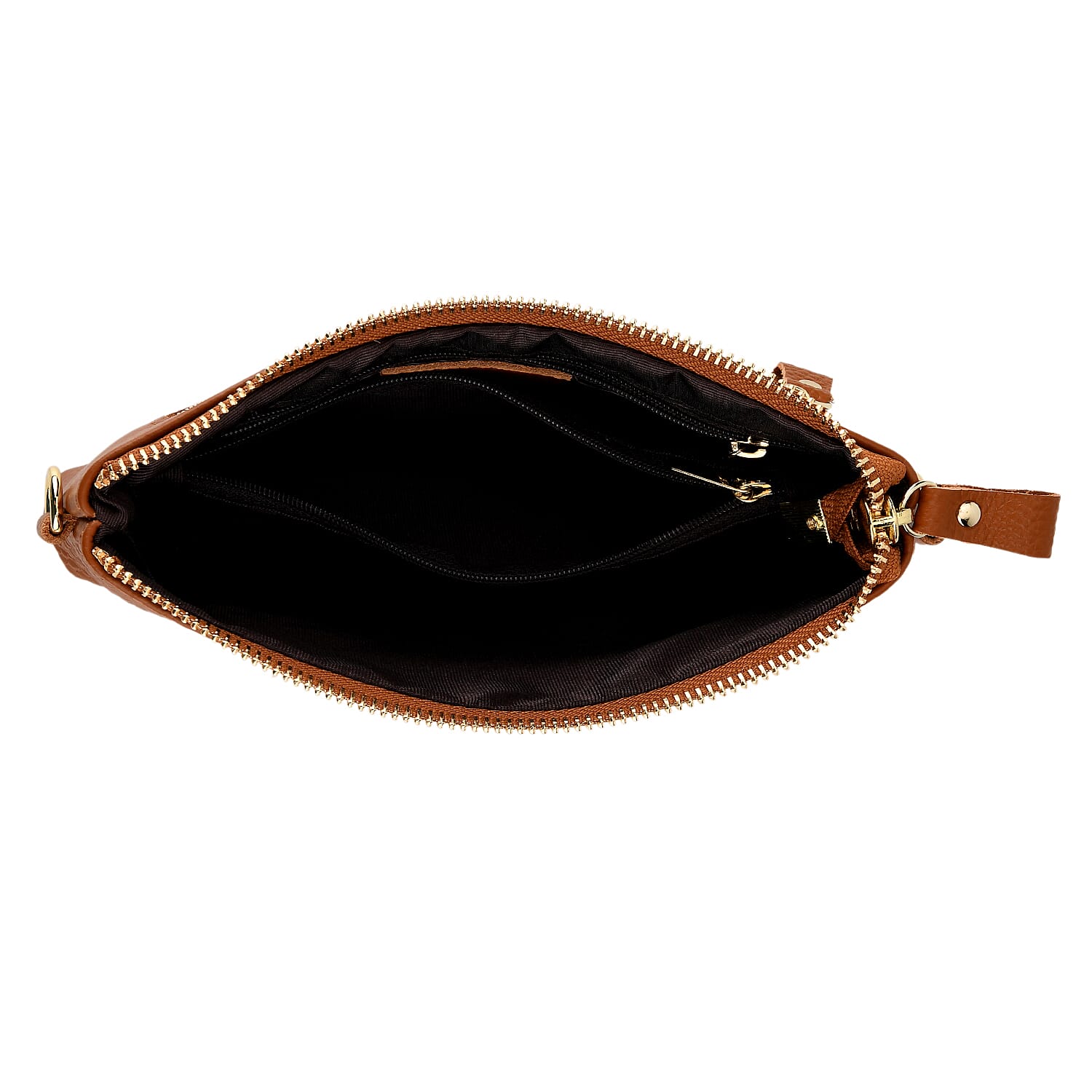 Genuine Leather Sling Bag with Detachable Strap (140 cm) - Tan