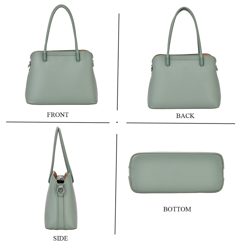 Leatherette Crossbody Bag with Silver Tone Hardwear - Teal