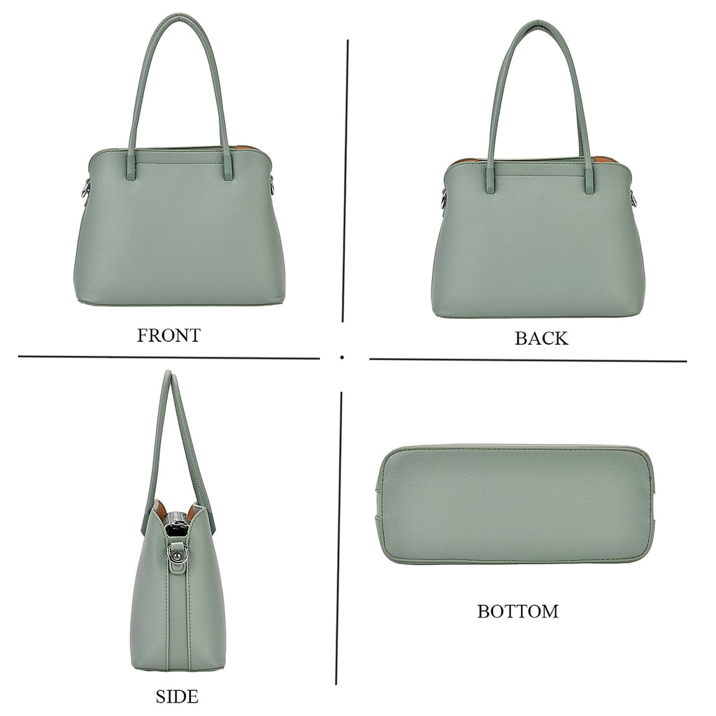 Leatherette Crossbody Bag with Silver Tone Hardwear - Teal