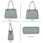 Leatherette Crossbody Bag with Silver Tone Hardwear - Teal