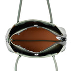 Leatherette Crossbody Bag with Silver Tone Hardwear - Teal