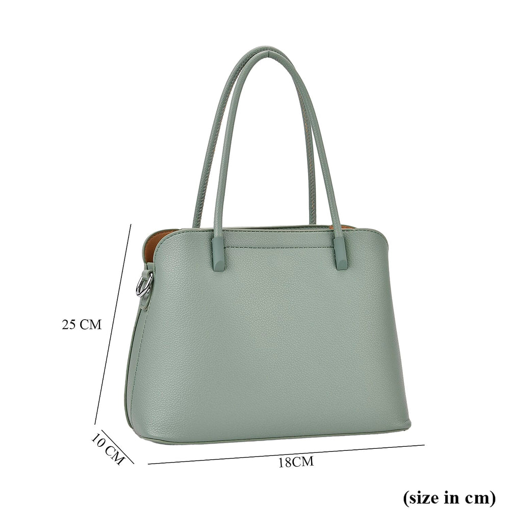 Leatherette Crossbody Bag with Silver Tone Hardwear - Teal