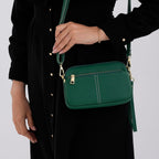 100% Genuine Leather Designer Minimalist Sling Shoulder Bag - Teal