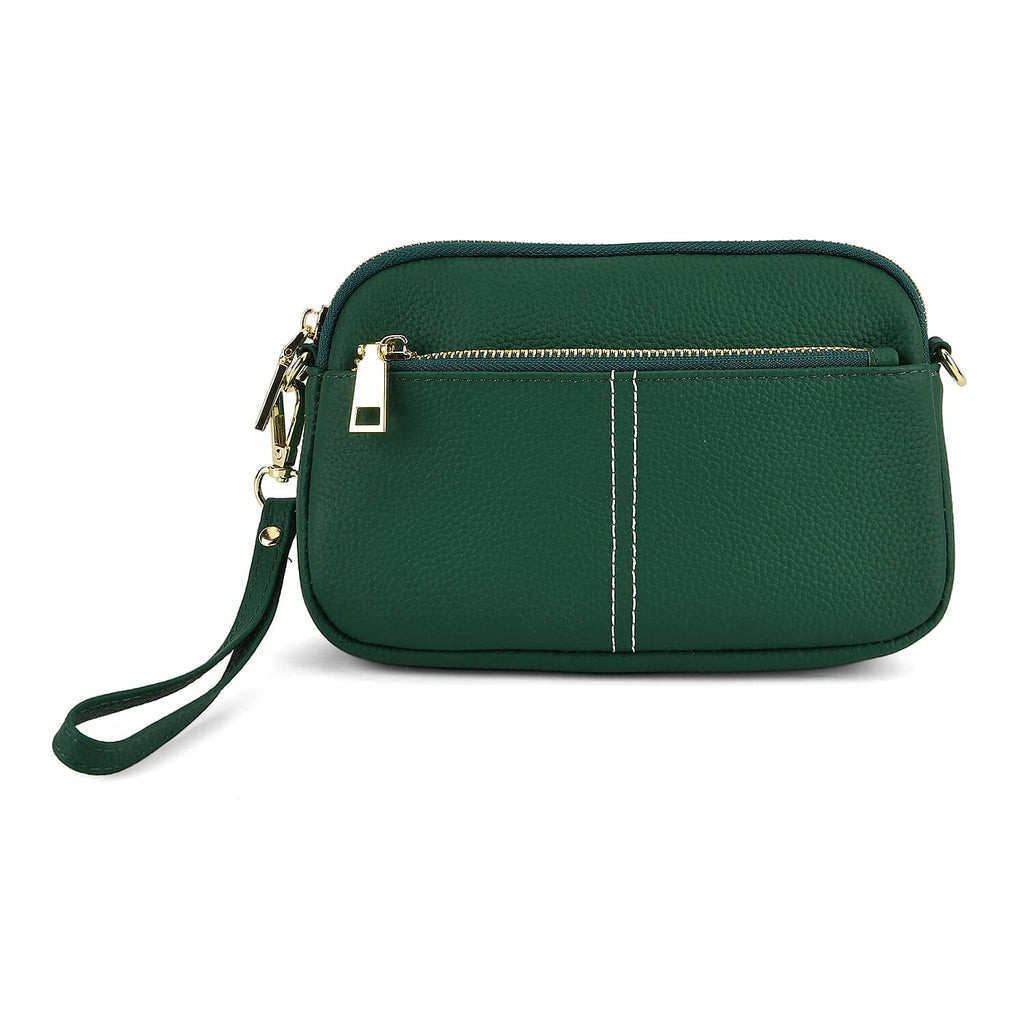 100% Genuine Leather Designer Minimalist Sling Shoulder Bag - Teal