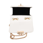 Elegant Monogram Quilted Phone Bag with Matching Clutch Card Holder - White