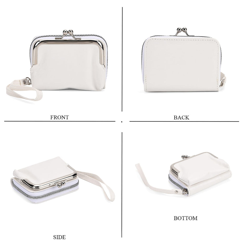 Elegant Monogram Quilted Phone Bag with Matching Clutch Card Holder - White