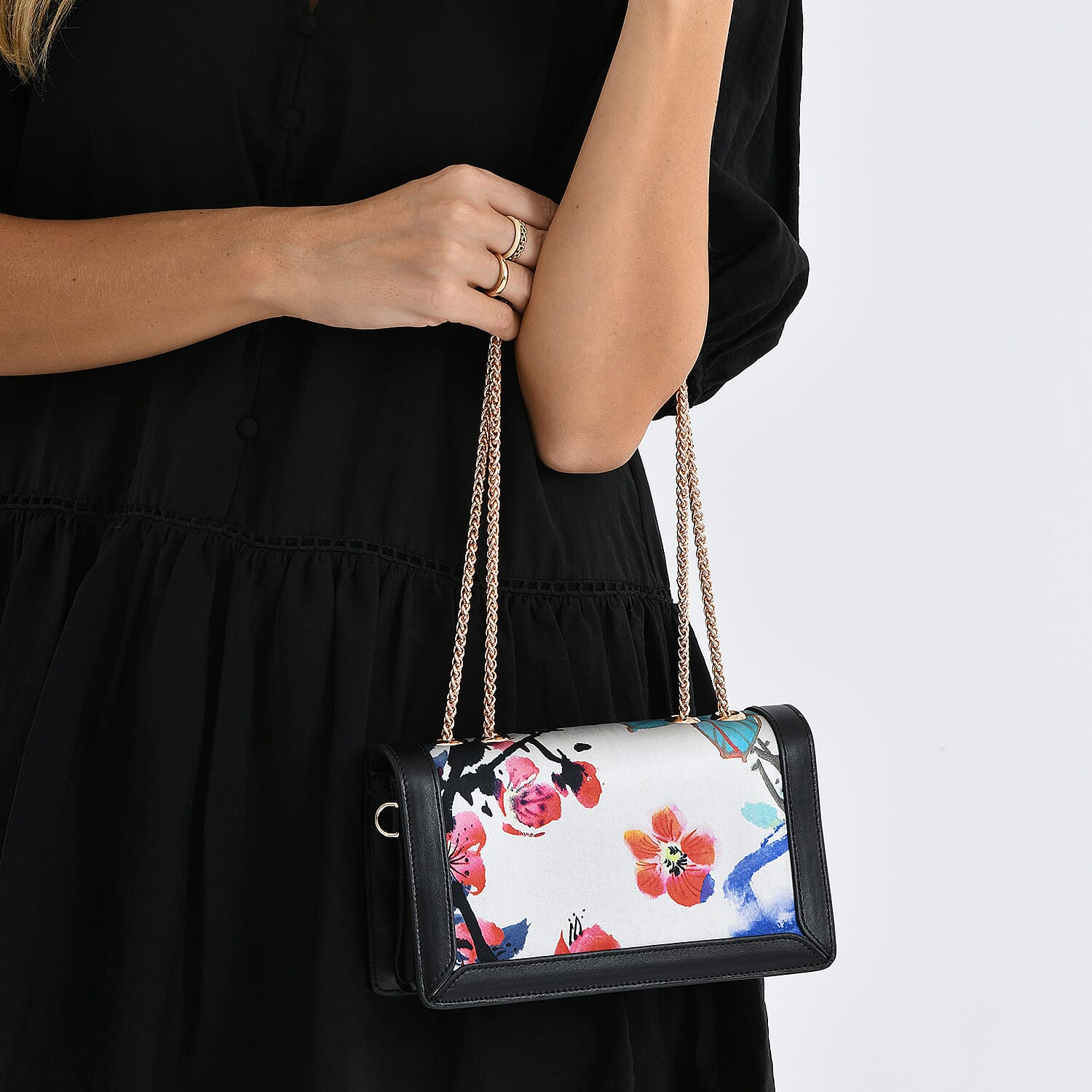 Where Artisans Give Silk a Soul - Limited Edition - Genuine Leather Crossbody Bag with Mulberry Silk Art - White - Multicolour