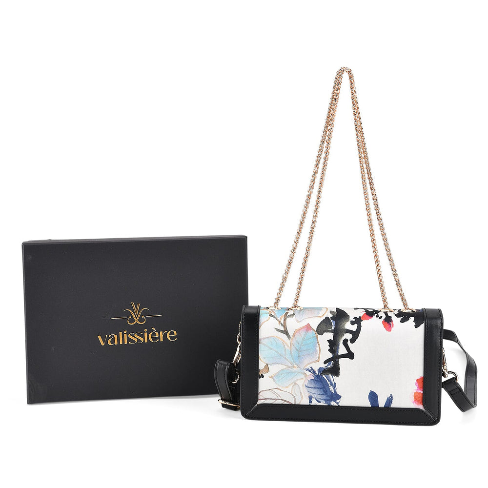 Where Artisans Give Silk a Soul - Limited Edition - Genuine Leather Crossbody Bag with Mulberry Silk Art - White - Multicolour