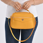 Boxy Shape Crossbody Bag with Top Handle - Yellow