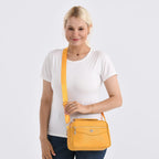 Boxy Shape Crossbody Bag with Top Handle - Yellow