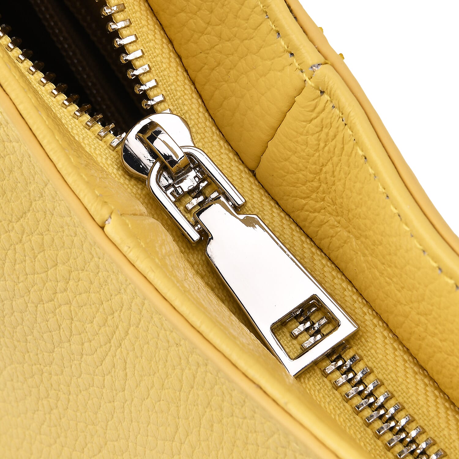 SUPERFIND - Hongkong Closeout Deal - 100% Genuine Leather Litchi Embossed Crossbody Bag - Buttermilk