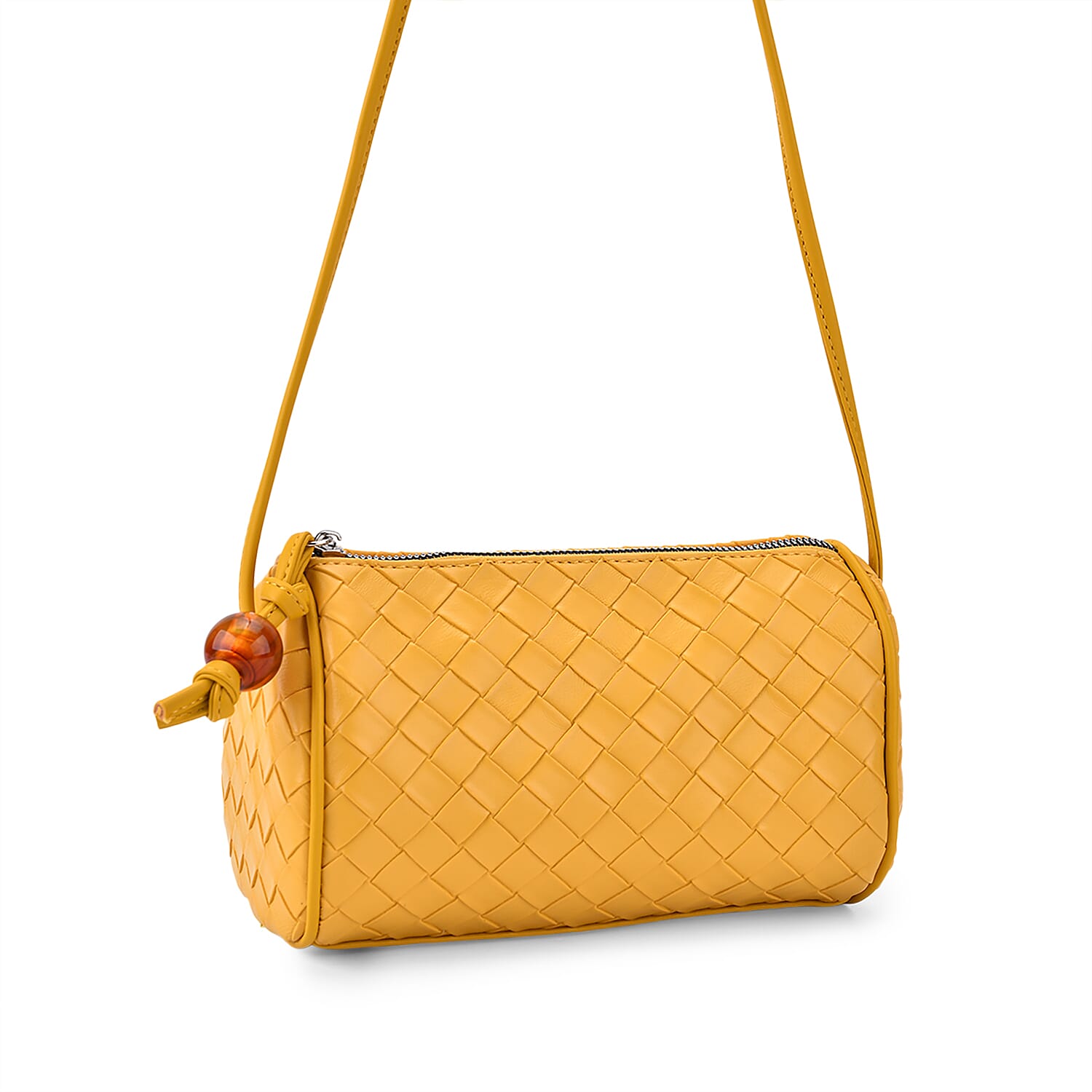 Set of 2 Womens Quilted Mini Handbag - Yellow - Navy
