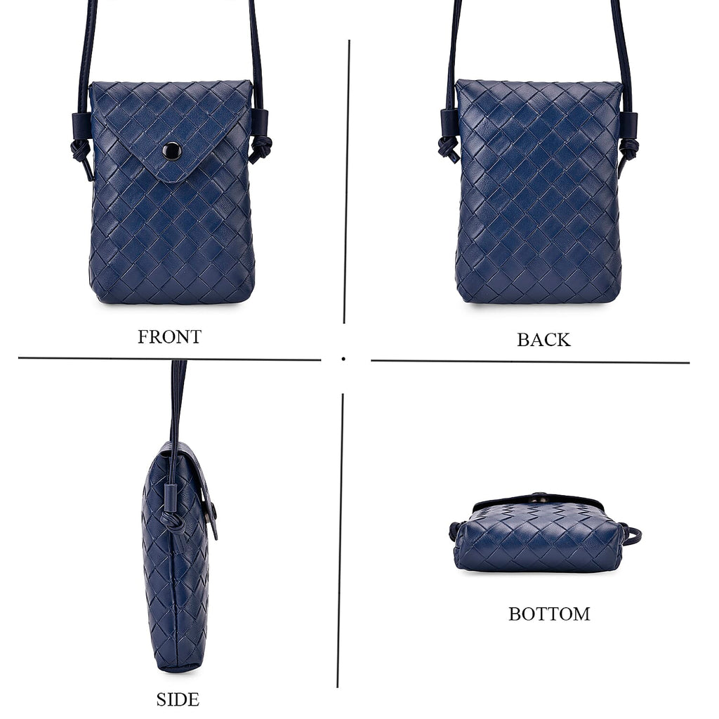 Set of 2 Womens Quilted Mini Handbag - Yellow - Navy