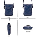 Set of 2 Womens Quilted Mini Handbag - Yellow - Navy
