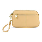 100% Genuine Leather Designer Minimalist Sling Shoulder Bag - Yellow