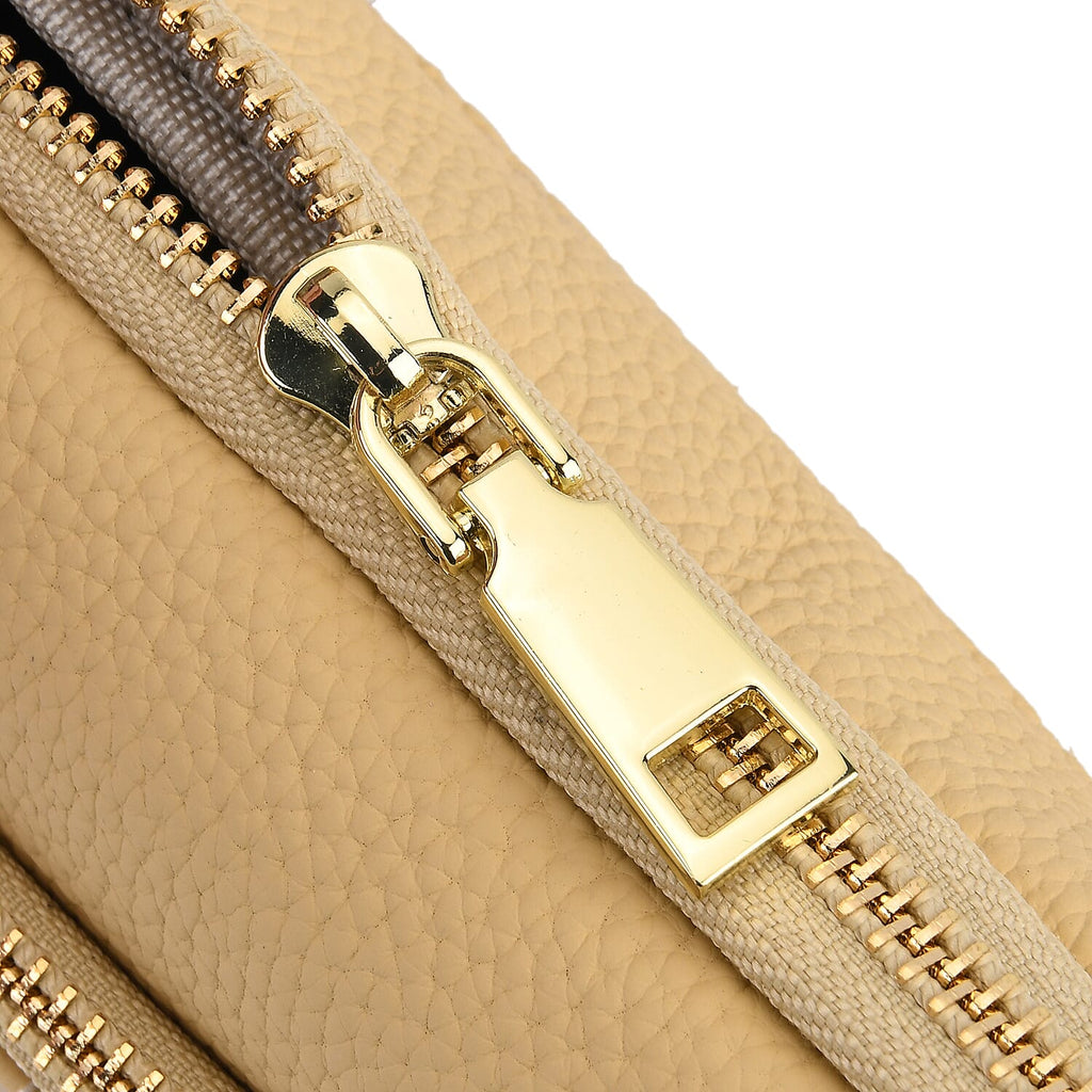 100% Genuine Leather Designer Minimalist Sling Shoulder Bag - Yellow