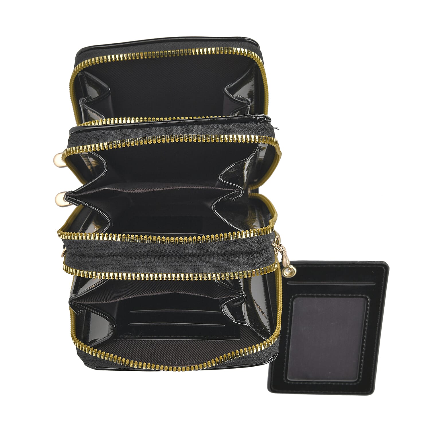 Crossbody Cell Phone Wallet Bag (Size 11x6x17 cm) - Black