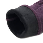 2 Piece Cashmere Set- Crystal Pattern Hat and Gloves - Purple