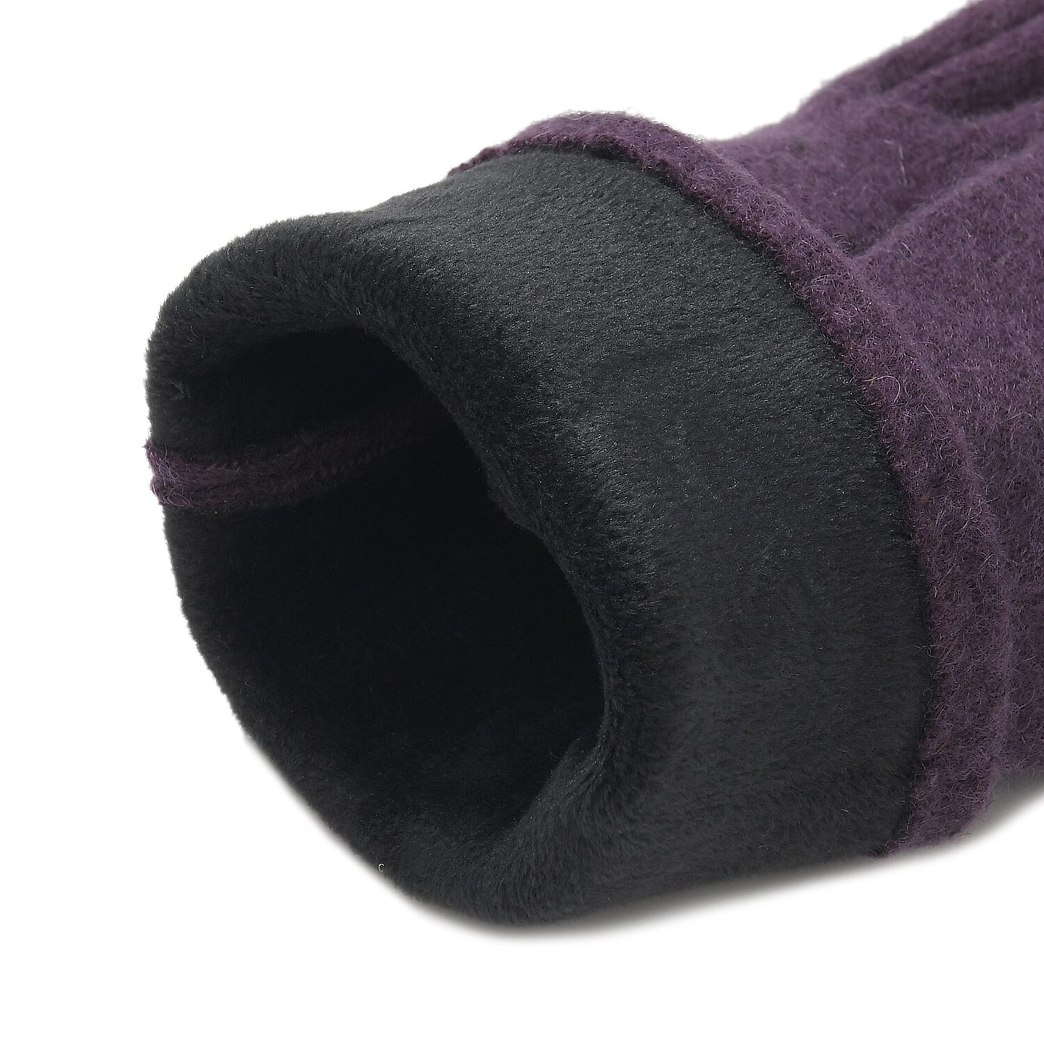 2 Piece Cashmere Set- Crystal Pattern Hat and Gloves - Purple