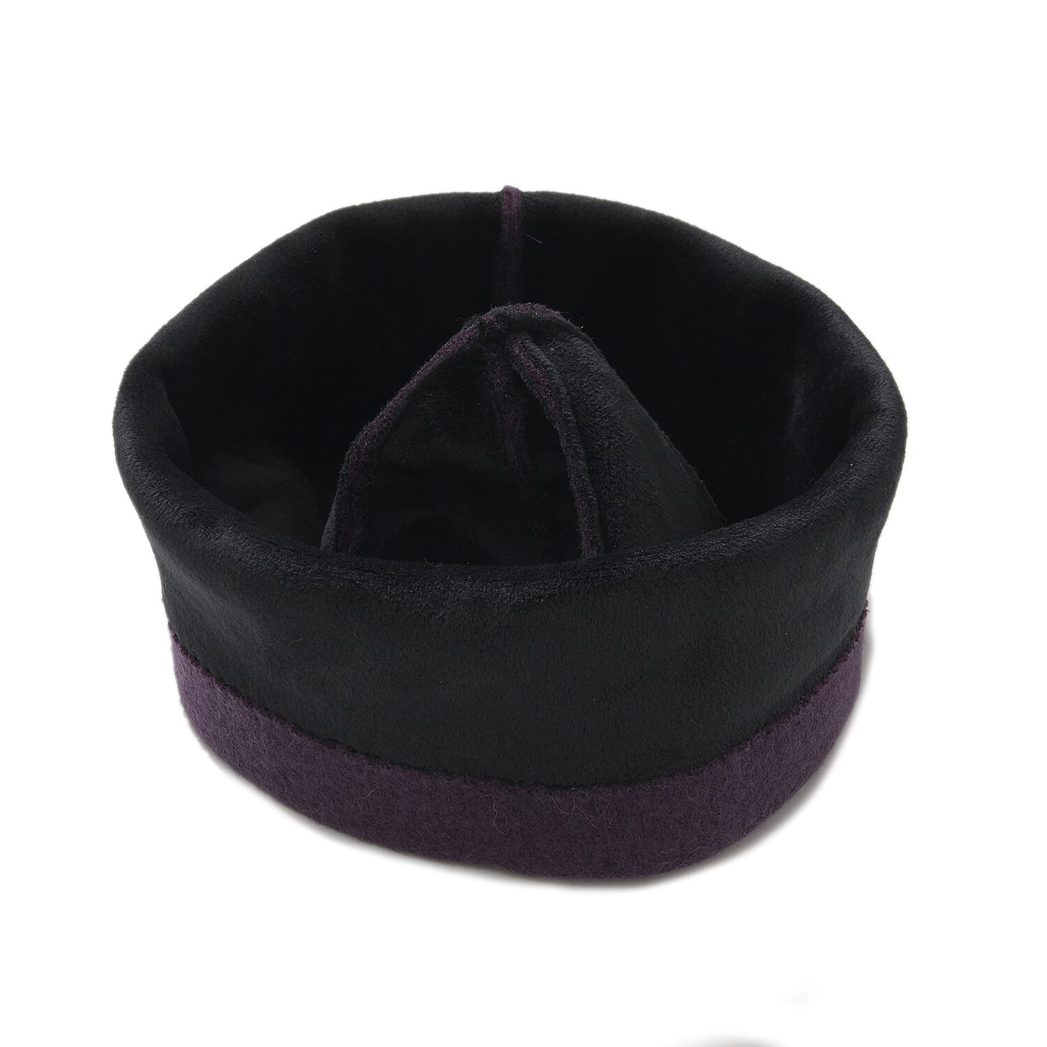 2 Piece Cashmere Set- Crystal Pattern Hat and Gloves - Purple