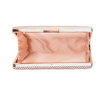 3 Pieces Crystal Accessory Set - Crystal Patterned Clutch, Sparkling Bracelet and Dangling Earrings (Size 21x11x1 cm) - Rose