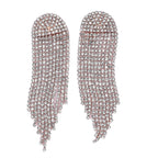 3 Pieces Crystal Accessory Set - Crystal Patterned Clutch, Sparkling Bracelet and Dangling Earrings (Size 21x11x1 cm) - Rose