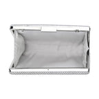 3 Pieces Crystal Accessory Set - Crystal Patterned Clutch, Sparkling Bracelet and Dangling Earrings (Size 21x11x1 cm) - Silver
