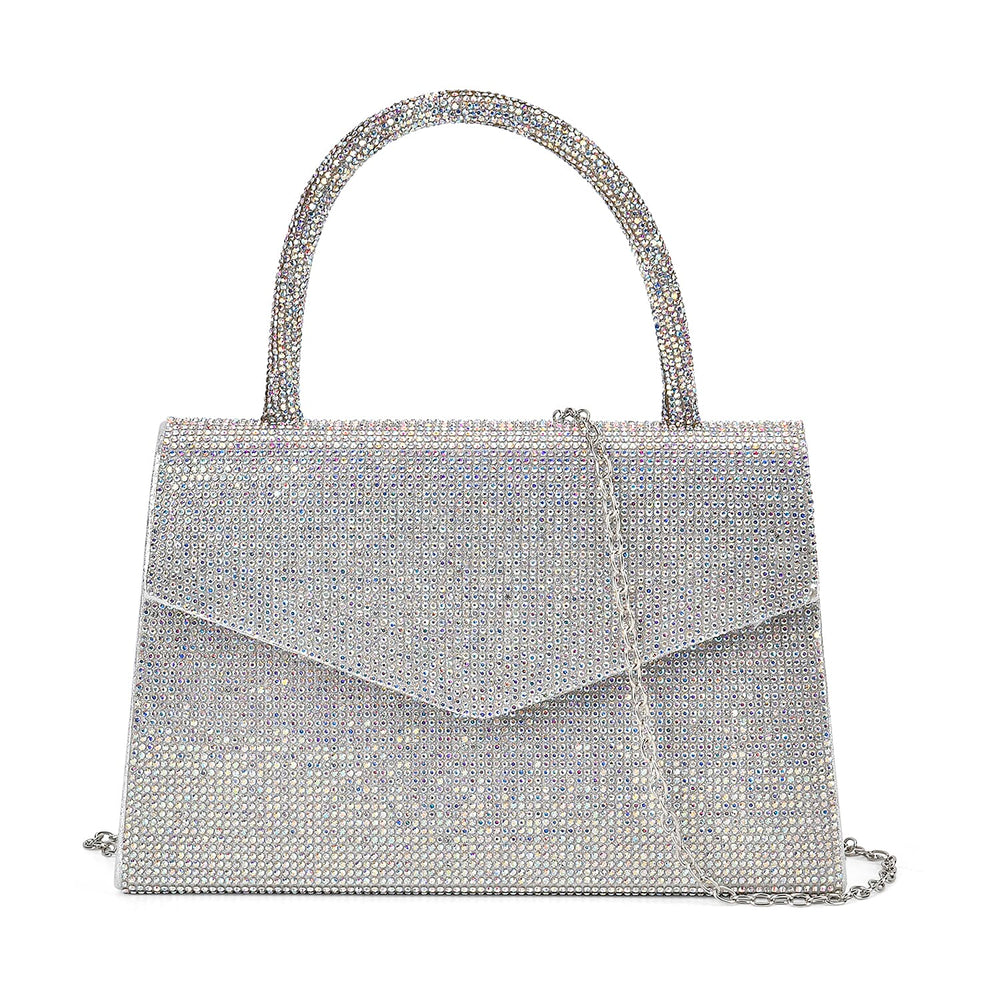 Crystal Patterned Clutch (Size 22x6x14 cm) - AB & AB
