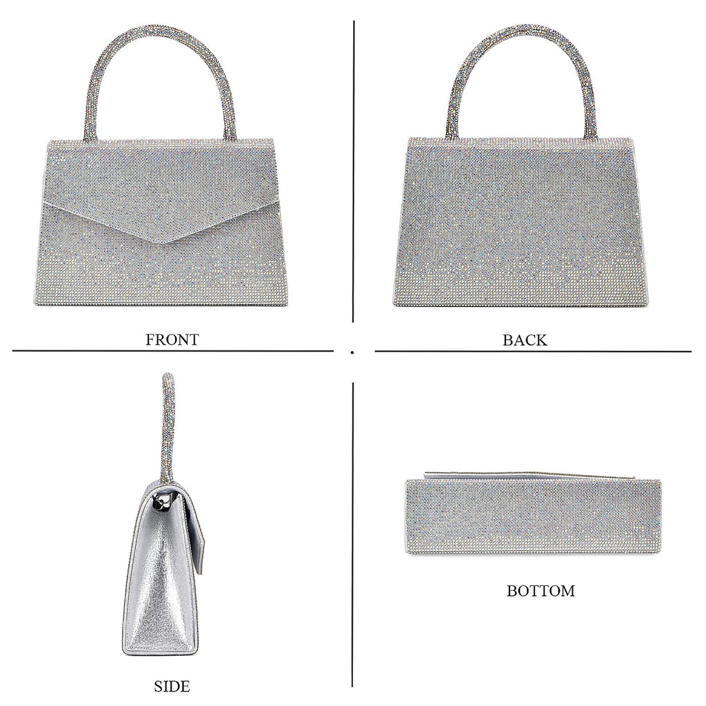 Crystal Patterned Clutch (Size 22x6x14 cm) - AB & AB