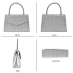 Crystal Patterned Clutch (Size 22x6x14 cm) - AB & AB