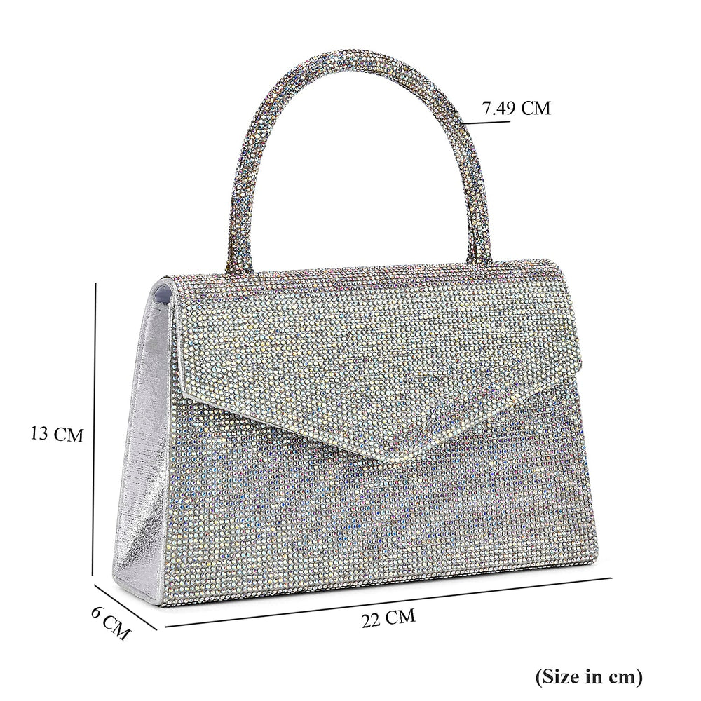 Crystal Patterned Clutch (Size 22x6x14 cm) - AB & AB