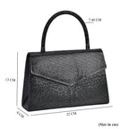 Crystal Patterned Clutch (Size 22x6x14 cm) - Black & AB