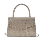 Crystal Patterned Clutch (Size 22x6x14 cm) - Gold & AB