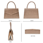 Crystal Patterned Clutch (Size 22x6x14 cm) - Rose Gold & AB