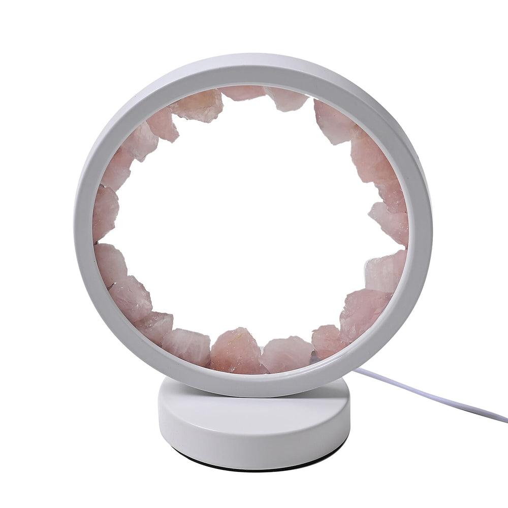 Pink Quartz Crystal Wellness Table Lamp - Pink