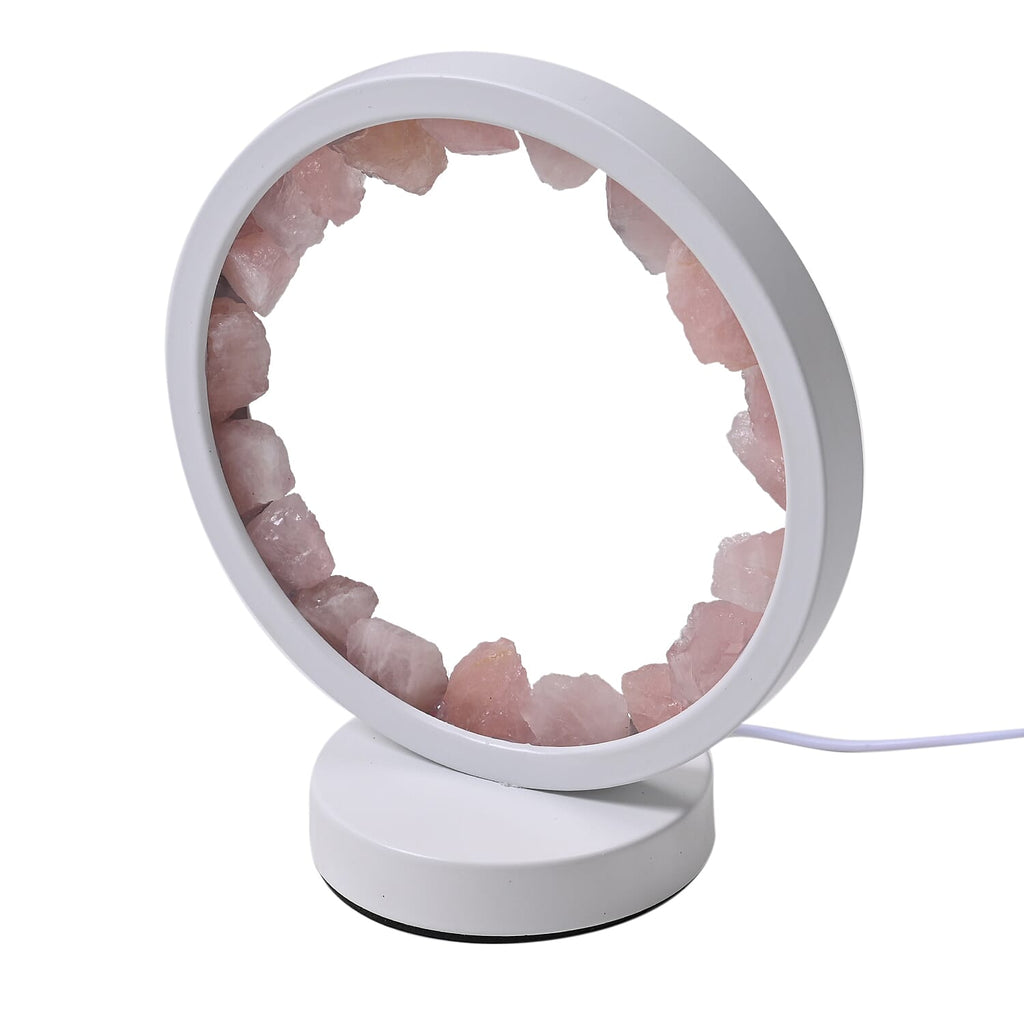 Pink Quartz Crystal Wellness Table Lamp - Pink