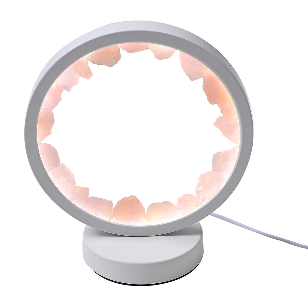 Pink Quartz Crystal Wellness Table Lamp - Pink