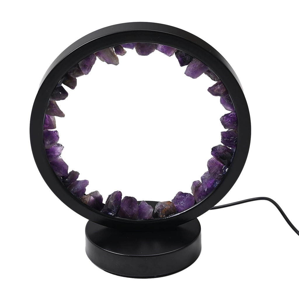 Amethyst Crystal Wellness Table Lamp - Purple