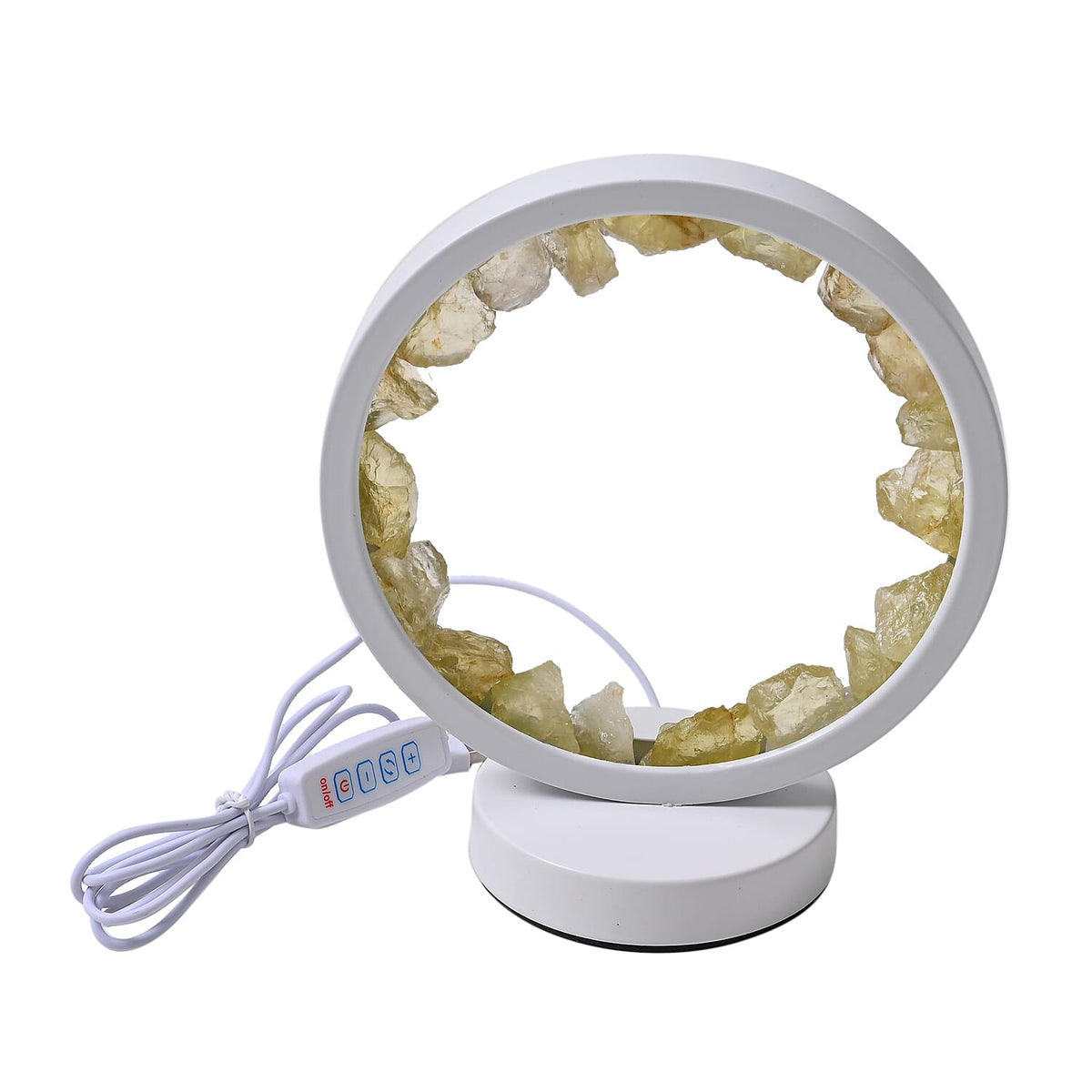 Citrine Crystal Wellness Table Lamp - Yellow