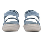 Cushion Walk Steph Lifestyle Collection Classic Stretch Knit Crossover Strap Sandals With Touch And Close Strap And Extra Padding (Size 5) - Blue