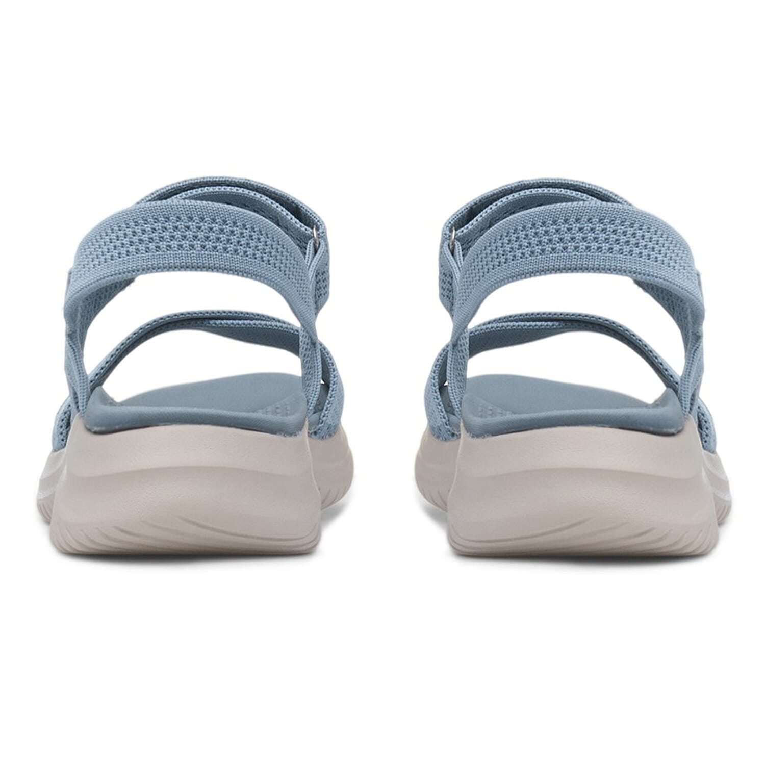 Cushion Walk Steph Lifestyle Collection Classic Stretch Knit Crossover Strap Sandals With Touch And Close Strap And Extra Padding (Size 5) - Blue