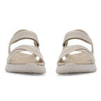 Cushion Walk Steph Lifestyle Collection Classic Stretch Knit Crossover Strap Sandals With Touch And Close Strap And Extra Padding (Size 6) - Beige