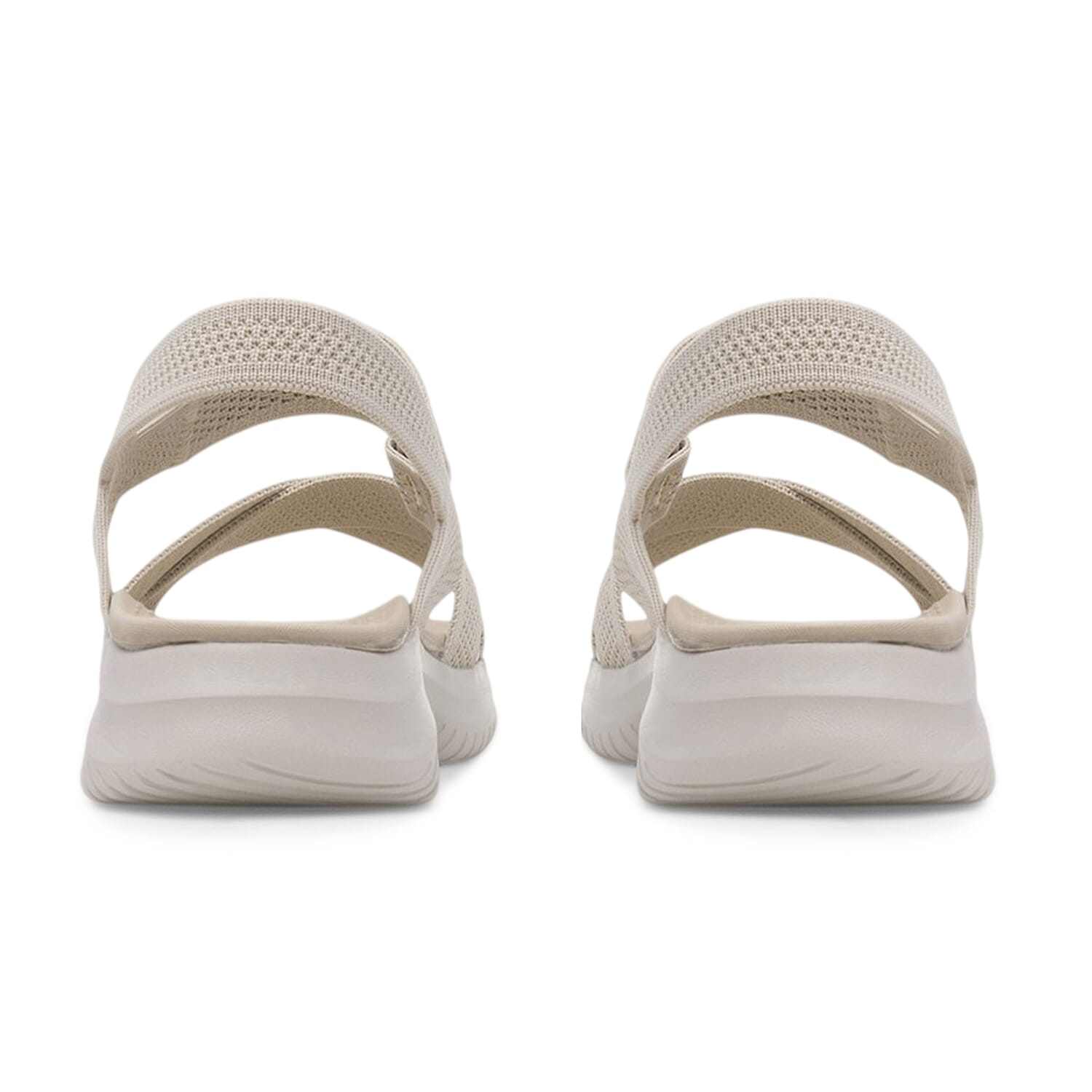 Cushion Walk Steph Lifestyle Collection Classic Stretch Knit Crossover Strap Sandals With Touch And Close Strap And Extra Padding (Size 6) - Beige