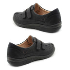Cushion Walk Sophia Ladies Comfort Shoe With Double Touch And Close Fastening And Massage Insock (Size 3) - Black
