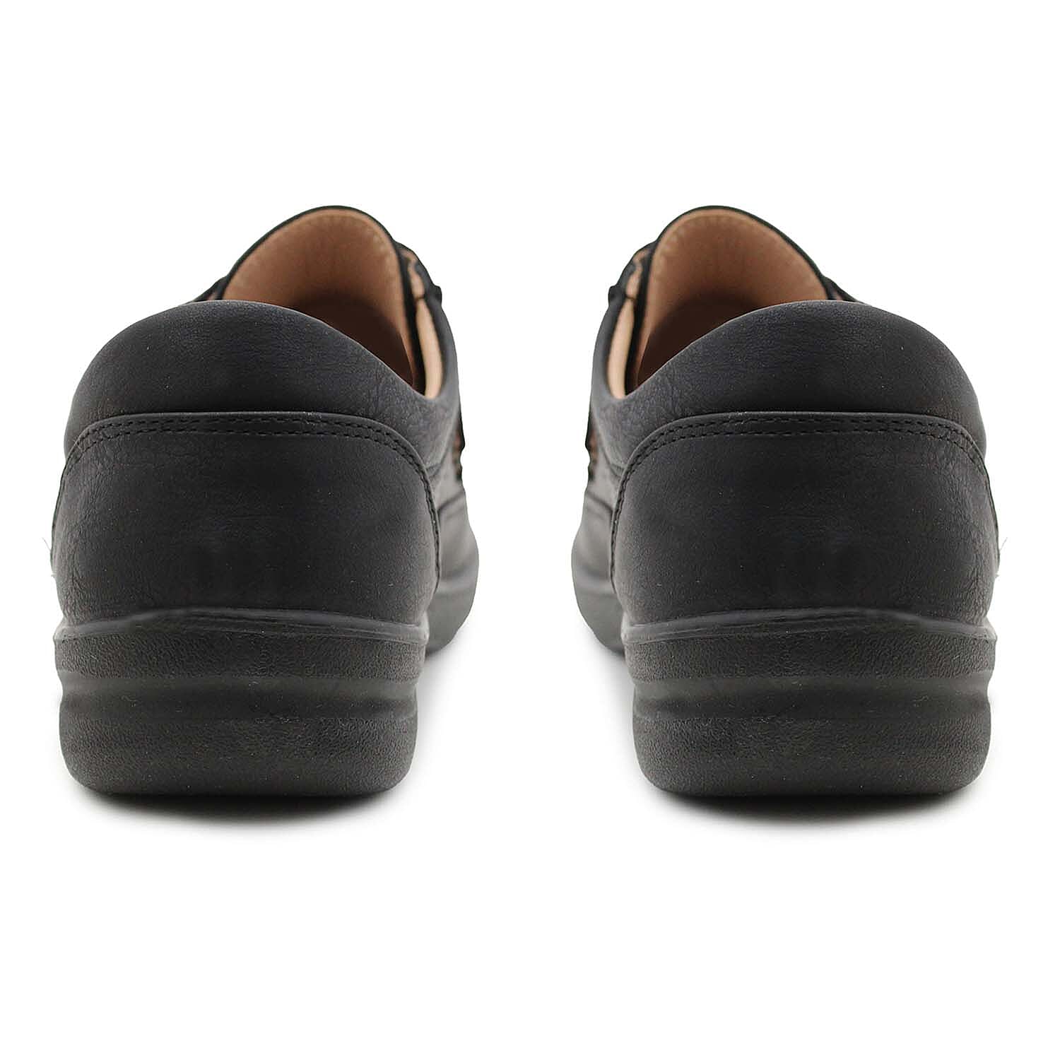 Cushion Walk Sophia Ladies Comfort Shoe With Double Touch And Close Fastening And Massage Insock (Size 3) - Black