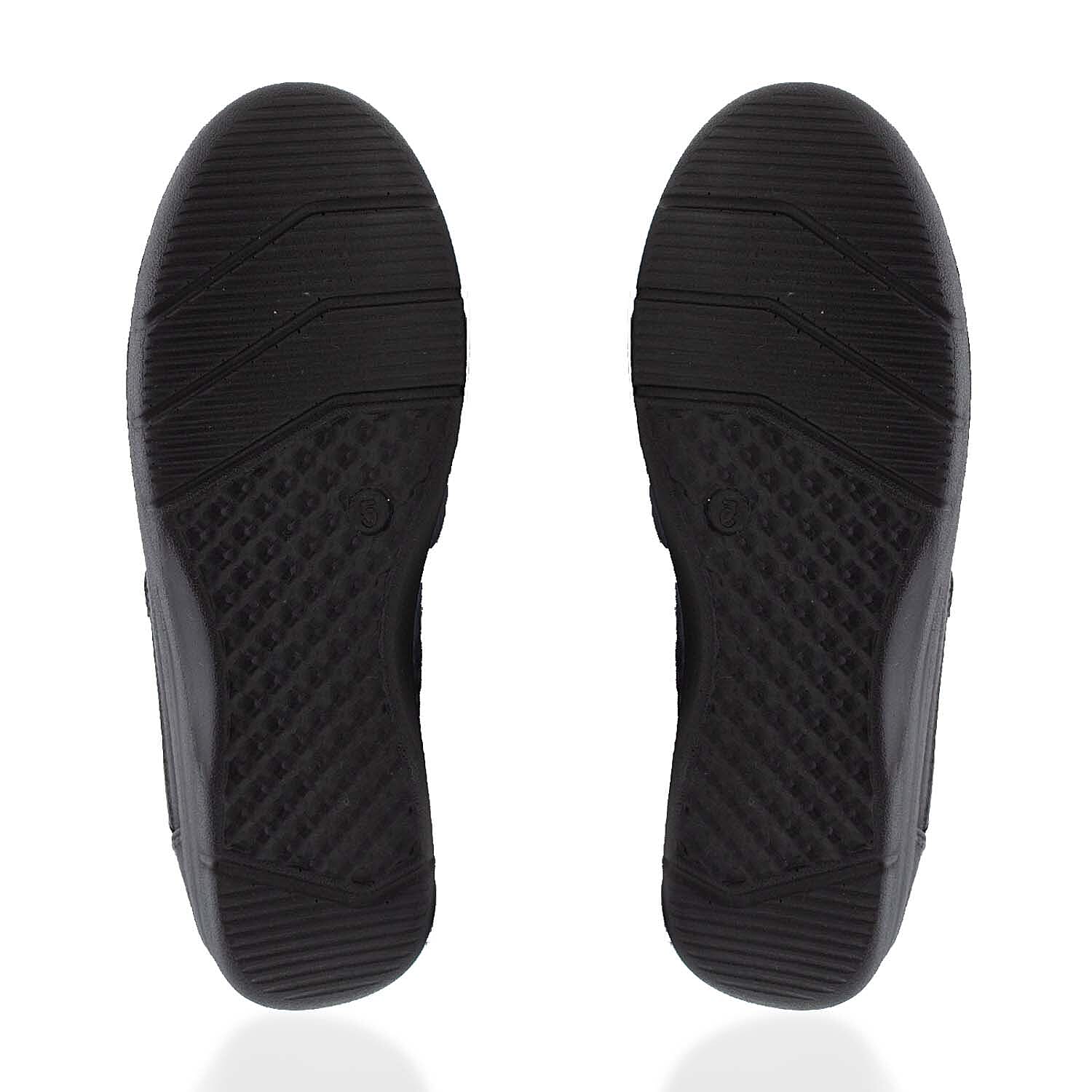 Cushion Walk Sophia Ladies Comfort Shoe With Double Touch And Close Fastening And Massage Insock (Size 3) - Black